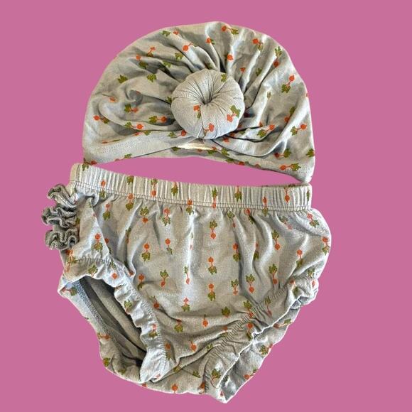 Hanna Anderson Bamboo Bloomer And Turban Set 18-24 Mo In Radishy Red - Picture 5 of 6